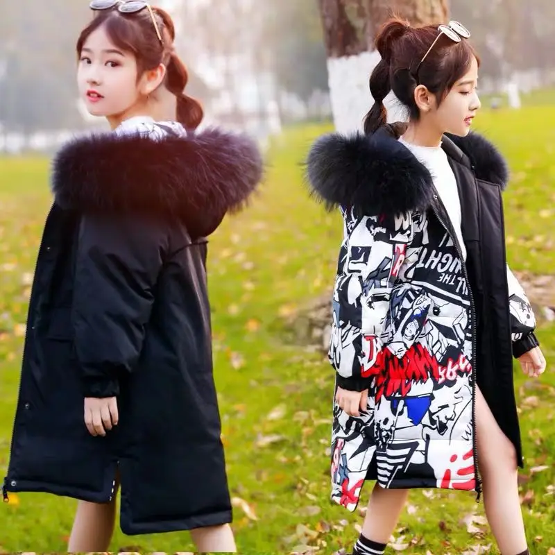 Русская зимняя Двусторонняя одежда для мальчиков и девочек Детские утепленные