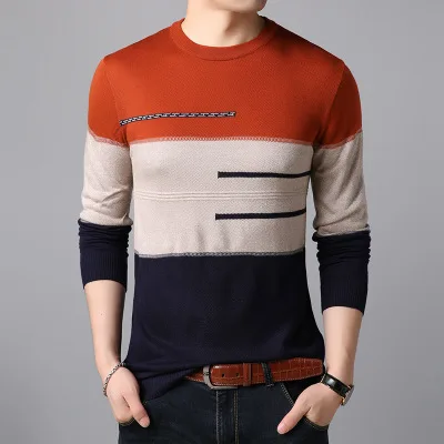 

Covrlge Men Sweater 2021 Fashion Solid Soft Wool Knit Sweaters Plus Pullover Men's V-neck Pullovers Brand Clothing Men MZL053