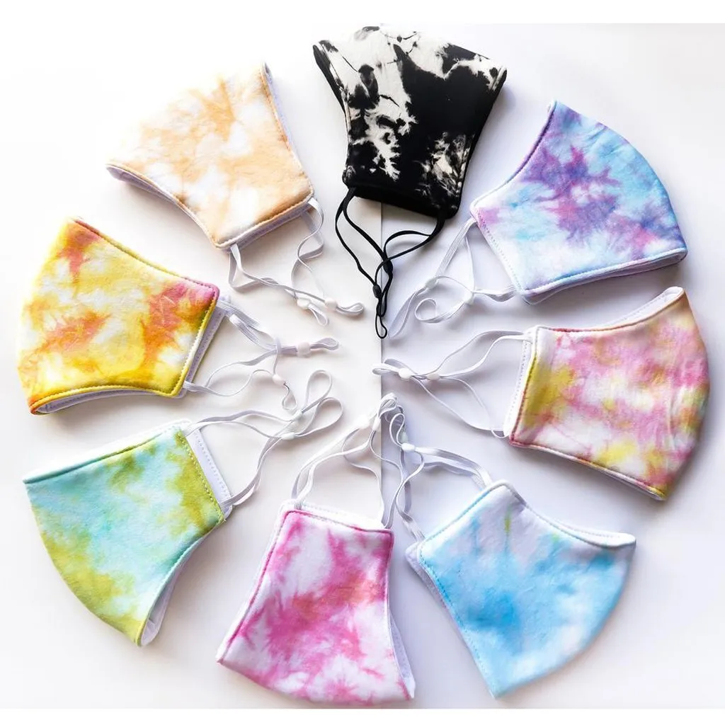 

8pc Adult Mascarillas Tie dye mask Breathable Protection Face Cover Reuse Mask Windproof Washable Breathable mask New Mascarilla