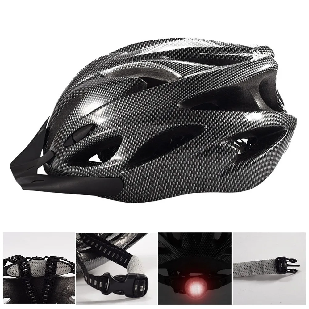 

18H EPS Cycling Helmet Bike Ultralight Helmet Bicycle Cycle MTB Mountain Bike Helmet Carbon Fiber Texture Safe Helmets 58-61cm