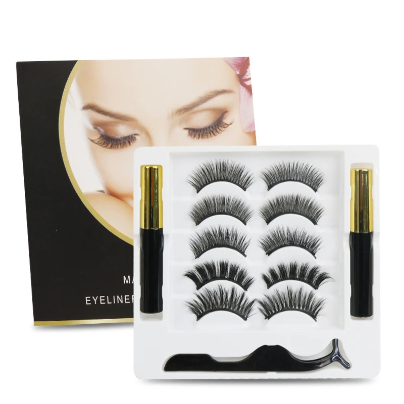 

5 Pair Magnetic Volume Eyelashes Box Package Set Full Strip Synthetic Natural Cilia False Dramatic Thick Eye Lashes Makeup