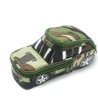 camouflage off road vehicle pencil case pouch bag password lock for boys children double zipper school pencil box stationery