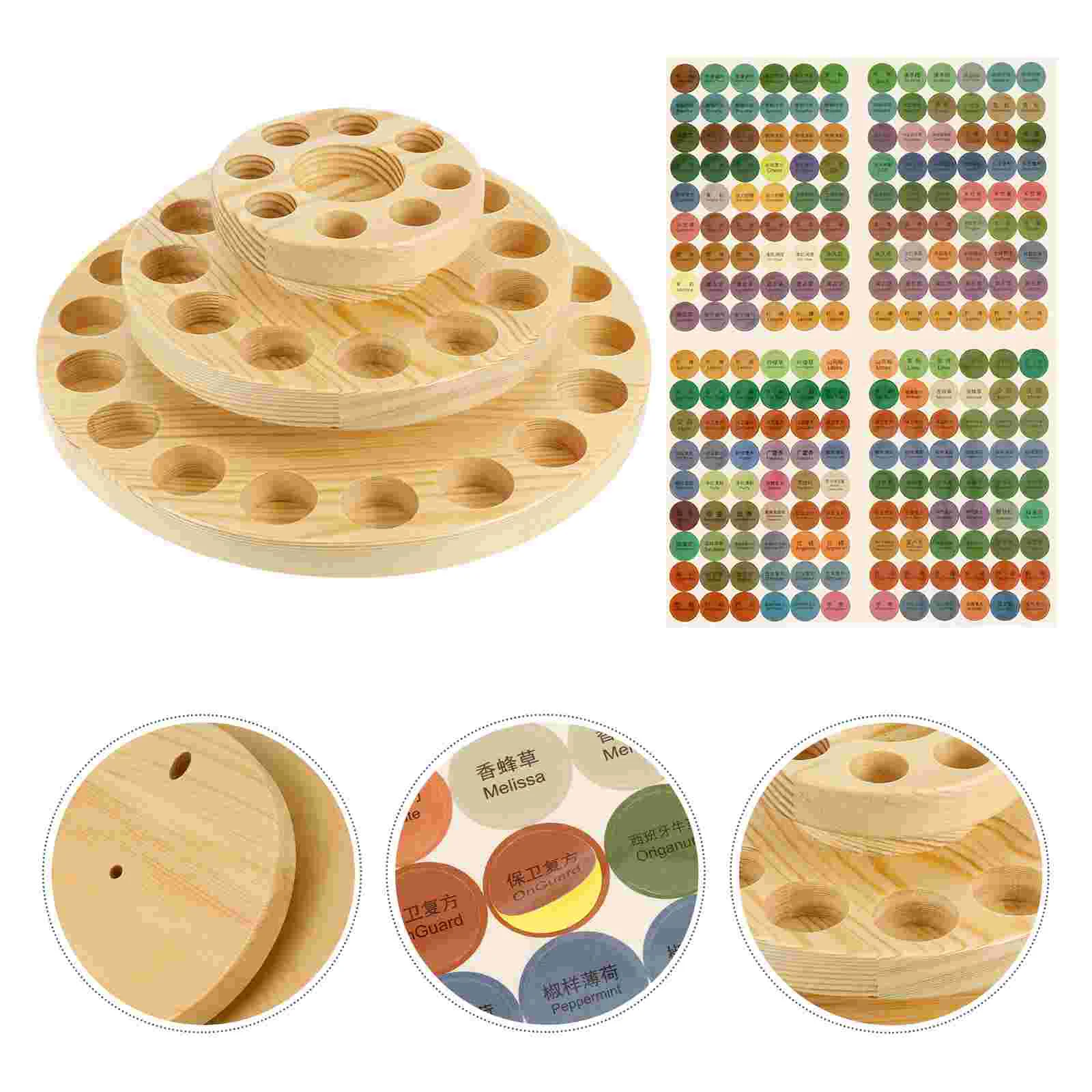 

3 Tier Rotating Essential Oil Display Shelf Wood Essential Oil Rack for Home