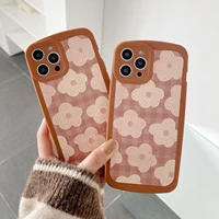 ekoneda cute brown floral case for iphone 11 12 13 pro xs max xr x 7 8 plus girls silicone protective phone cover cases