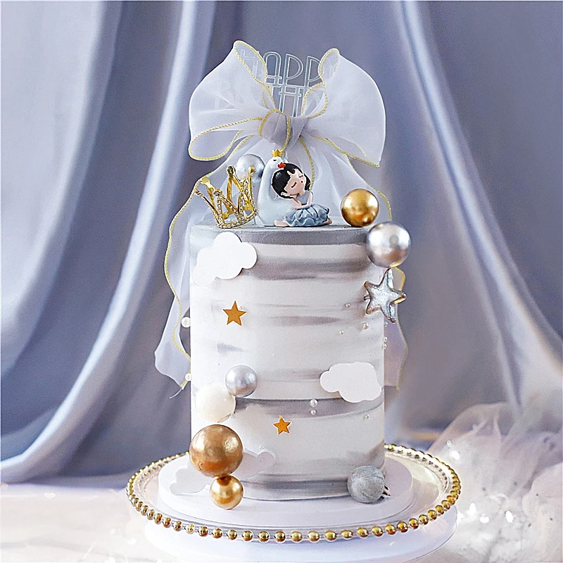 Белый розовый балетные украшения для девочек крюк цветок с днем рождения торт