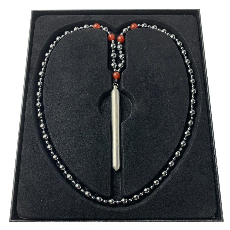 Terahertz Negative Ion Light Wave Moxibustion Quantum Energy Rod with Black Gallstone Anti Radiation Human Body Charge Necklace