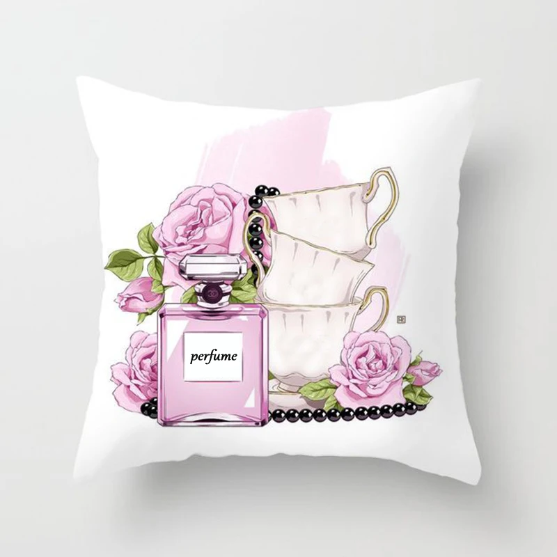 45*45 см подушка для дивана ручная роспись цветы бутылки супер мягкие Подушка Чехол