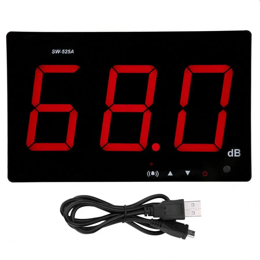 

Sound Level Tester Wall Mounted LCD Display Digital Sound Level Meter USB 30-130dB SW-525A Noise Decibel Monitoring Testers