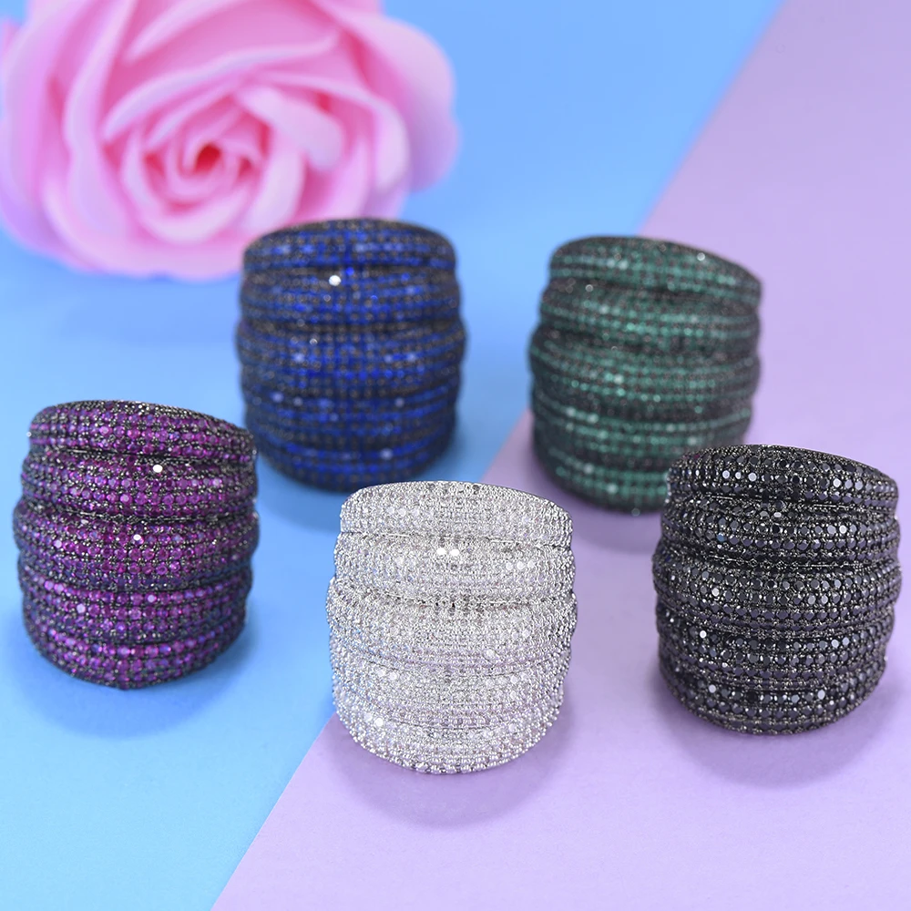 LARRAURI 2020 Роскошные Свадебные обручальные дубайские кольца на палец ювелирные