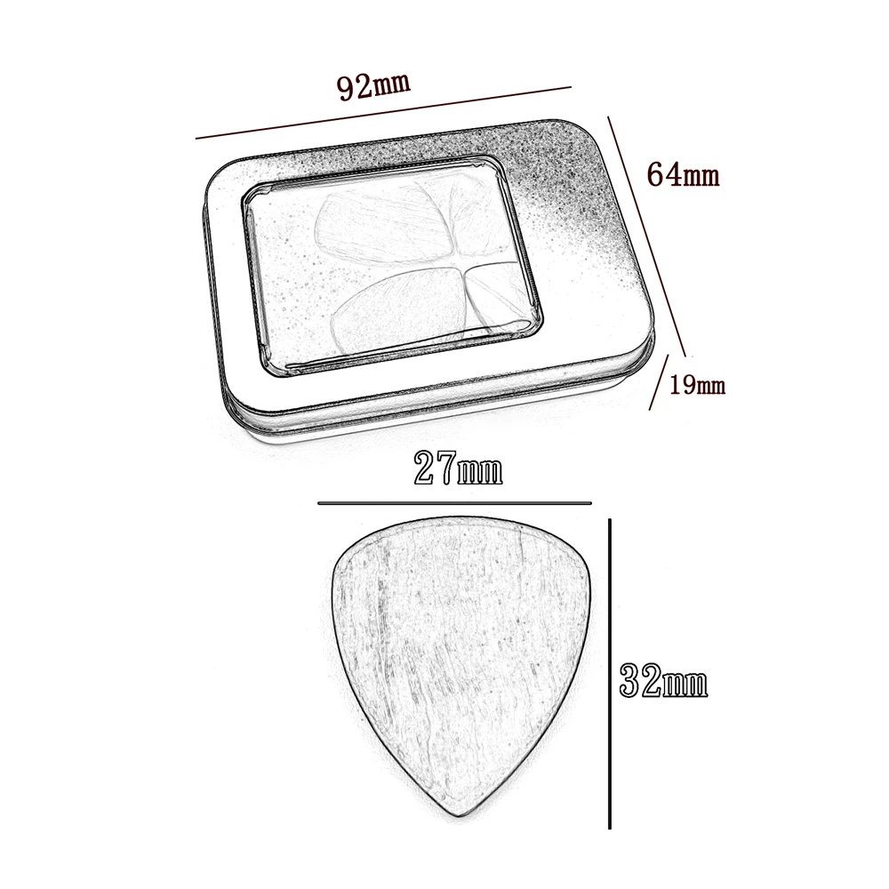 Железный материал деревянная гитара ящик для хранения Чехол держатель медиатора