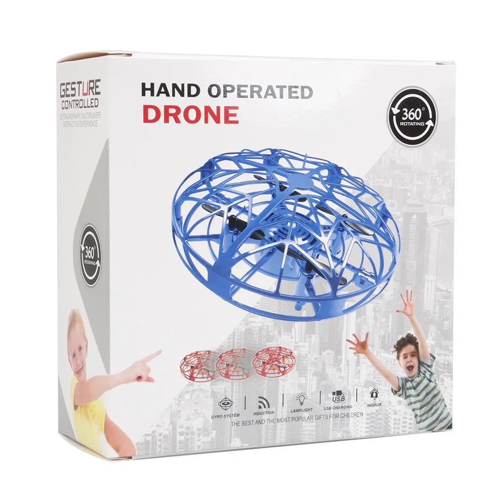 Мини-Дрон НЛО с ручным управлением вертолет Квадрокоптер Дрон инфракрасный индукционный самолет летающий шар игрушки для детей