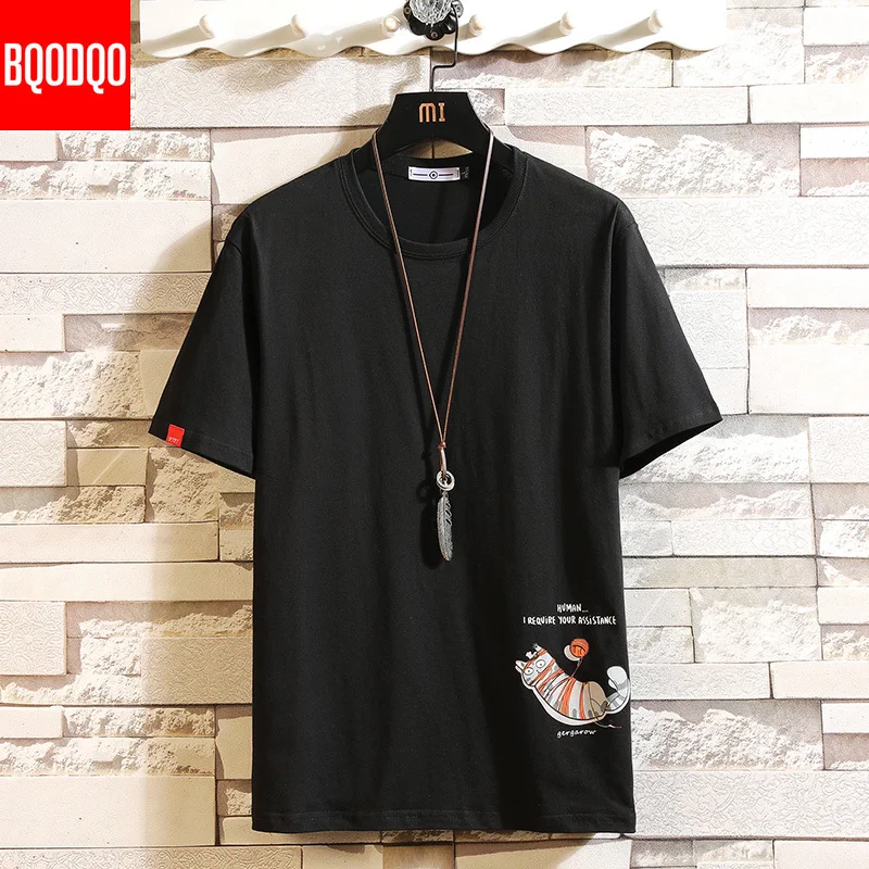 Модные футболки с забавным аниме принтом Мужская футболка в стиле хип хоп