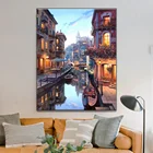 Полная Алмазная Вышивка Венеция ночной украшения в форме ландшафта Вышивка крестом алмазная живопись комплект домашний Декор наклейки на стену ремесел искусства