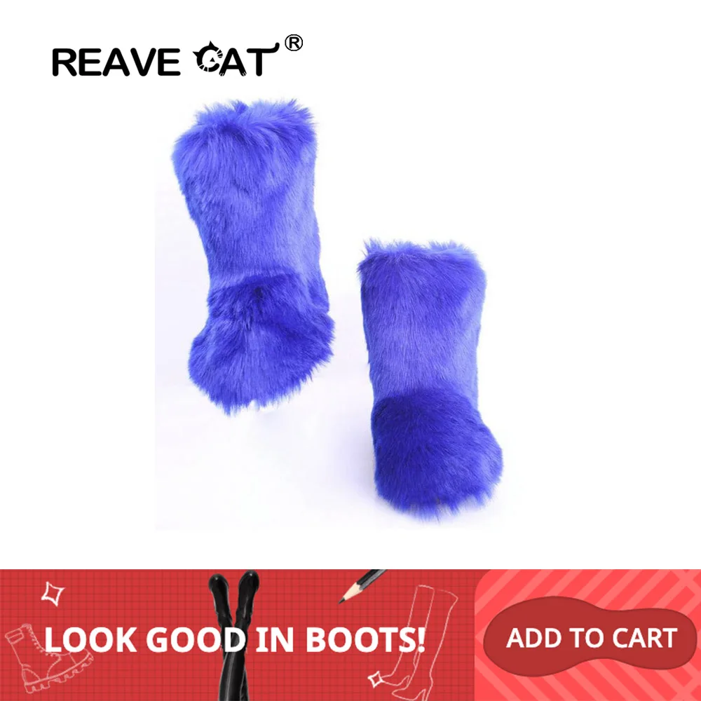 REAVE CAT/Меховые Ботинки Зимняя обувь женские зимние ботинки с сумочкой и повязкой