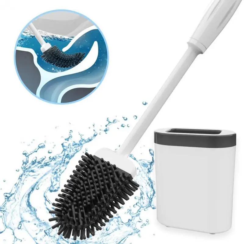 Silicone Toilet Brush For WC Accessories Drainable Toilet Brush Wall-Mounted Cleaning Tools Home WC Bathroom Accessories Sets