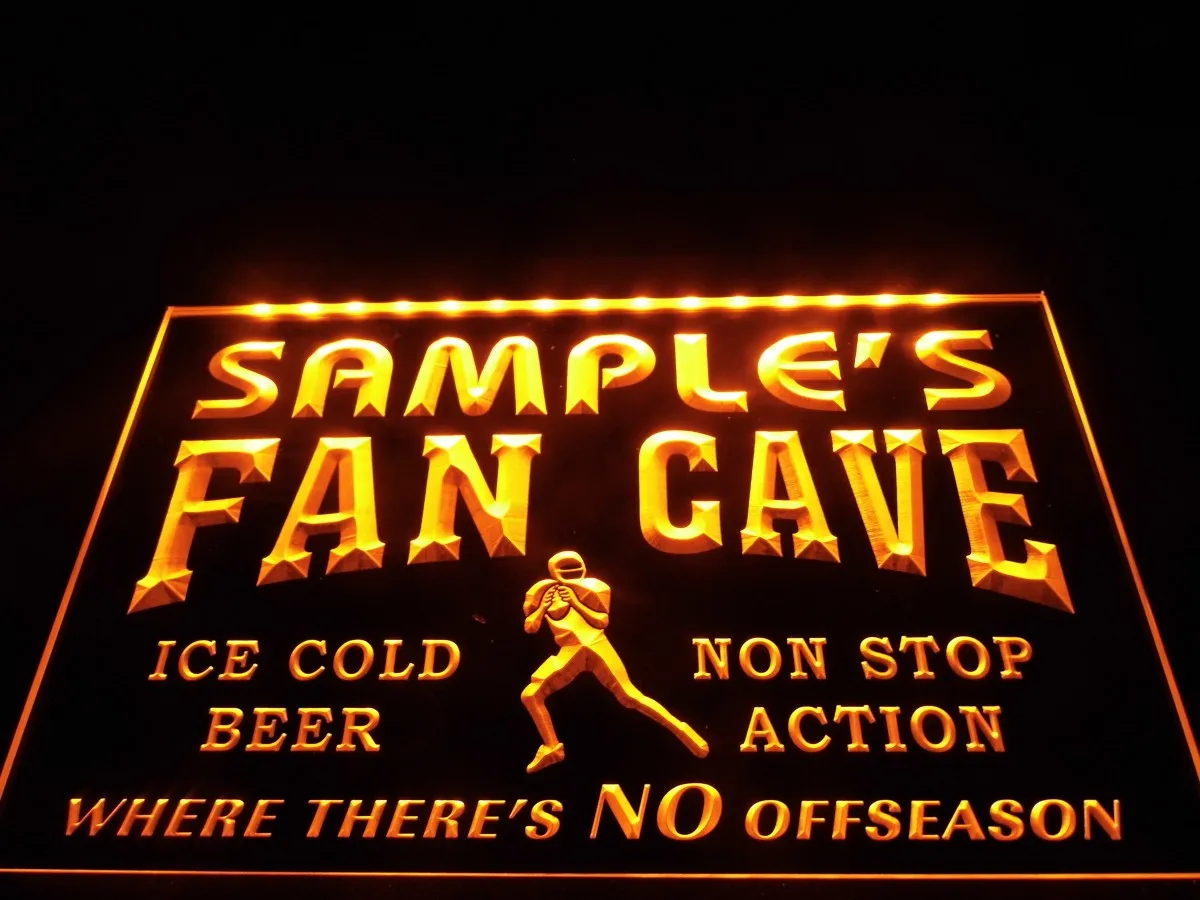 Tm065 Футбольная пещера бар пивные светодиодные неоновые световые знаки с именем