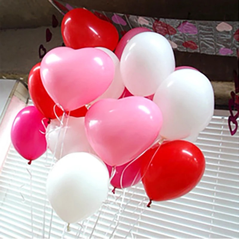 20/50 шт в наборе розового белого красного цвета с надписью Love Heart Shaped латексные