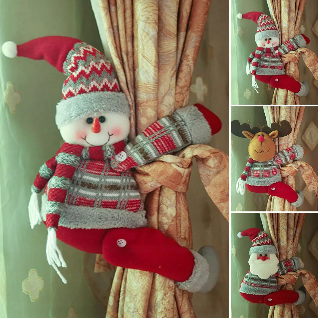 

2021 New Year Christmas Tiebacks Curtain Buckle Xmas Curtain Clips Ornaments Decoration Christmas Decorations For Home