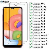 2pcs 9h protective tempered glass for samsung galaxy a01 a10e a20e a10 a20 a30 a40 a50 a60 a70 a80 a51 a71 note 5 3 3 2 s7 s6 s5