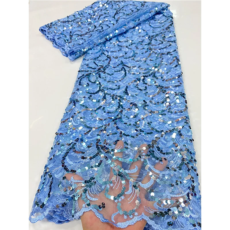 Блестящий вышитый тюль 3D цветок африканская кружевная ткань Рождественская для