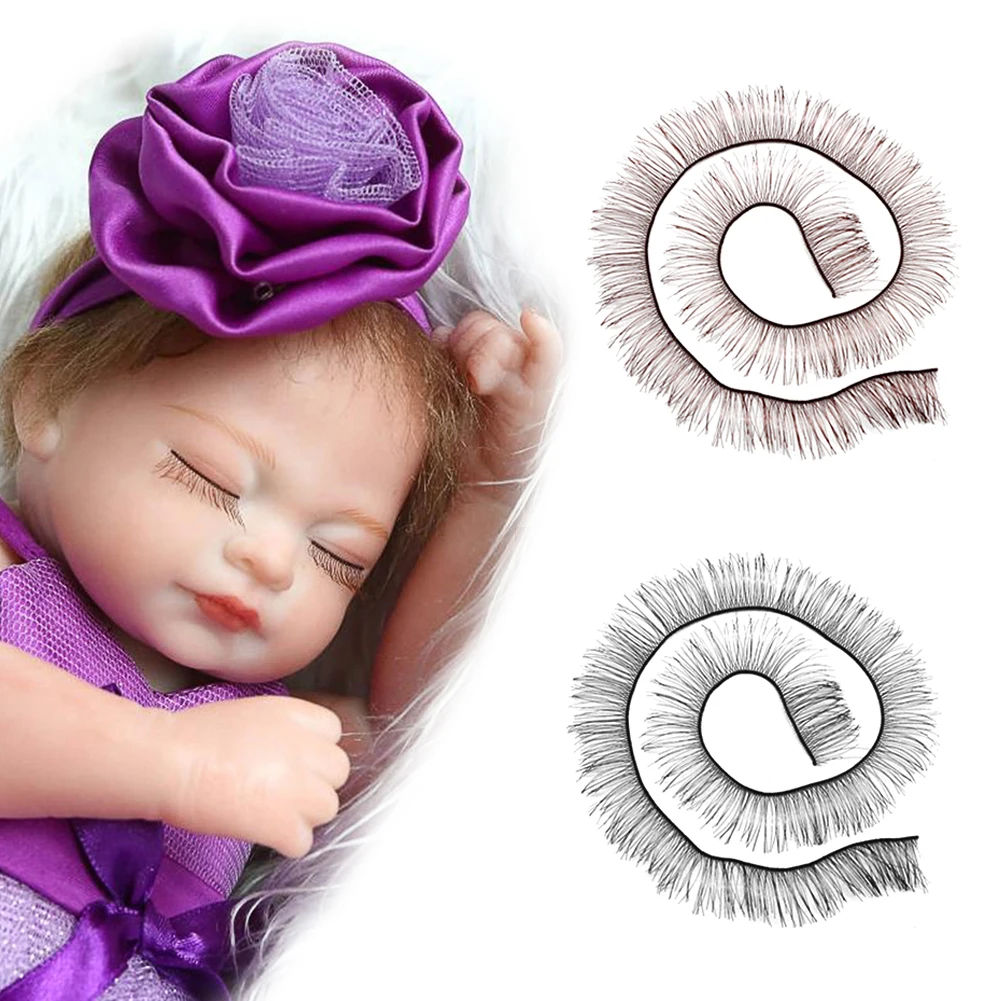 

20cm Eyelashes For Baby Dolls DIY Accessories Kids Children Toy Doll False Eyelashes Black/Brown Color In Stock Dropshipping