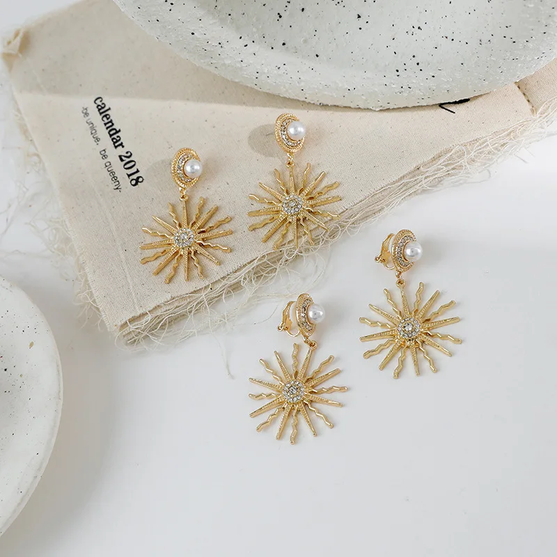 

CARERJEW 2021 New Sexy European American Sun Earrings Cold Style Fashionable Temperament Long Earrings for Women Luxury Cute