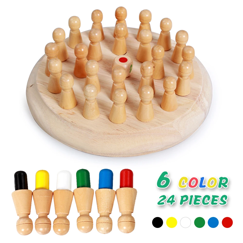 

Children's Intelligent Toys Colorful Memory Chess Wooden Memory Matchstick Chess Game Memory Developing Chess Family Toys