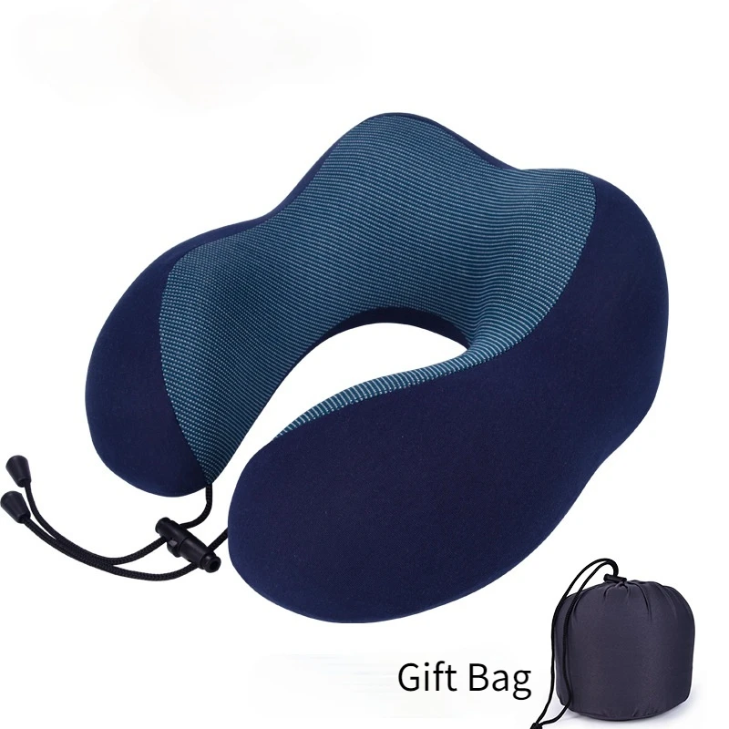

1PC U Shaped Memory Foam Health Care Neck Pillows Soft Slow Rebound Space Travel Pillow Solid Neck Cervical Bedding with GiftBag