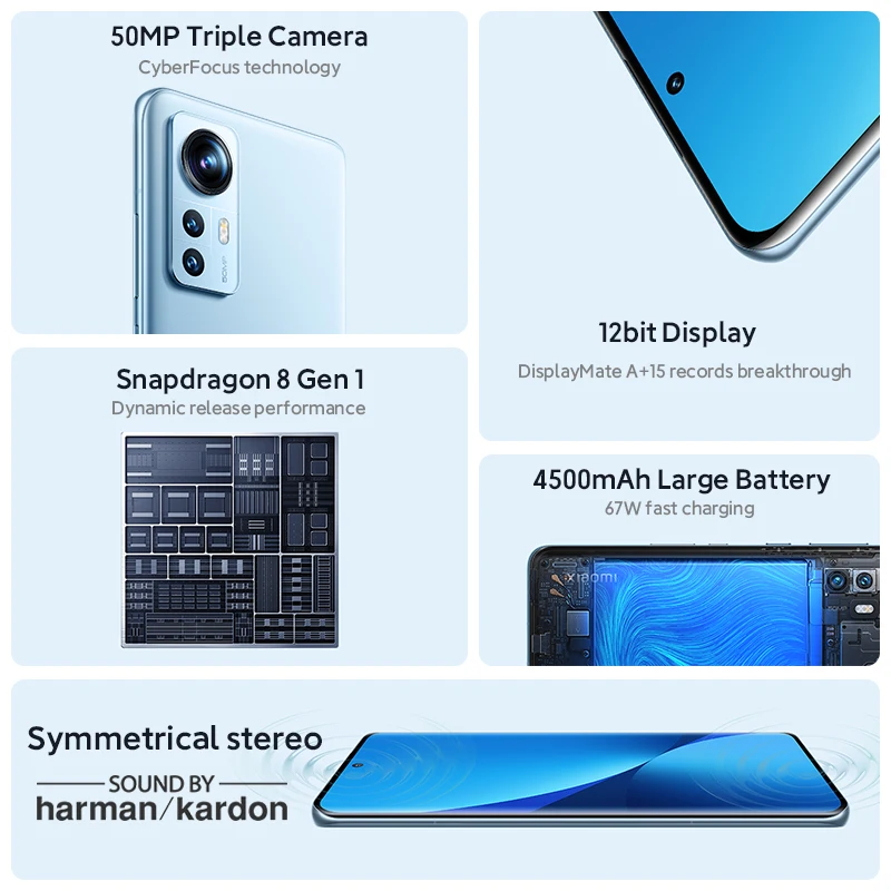 Xiaomi Mi 12 Global ROM 5G Smartphone Snapdragon 8 Gen 1 Octa Core 50MP Camera 120HZ Screen 67W Fast Charge 4500mAh Battery NFC