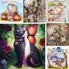 Мультяшная фея, алмазная картина, кошка, ледяной ящик, алмазная вышивка, котенок, животное, 5D, сделай сам, полная вышивка, Алмазная мозаика, настенная живопись, T71