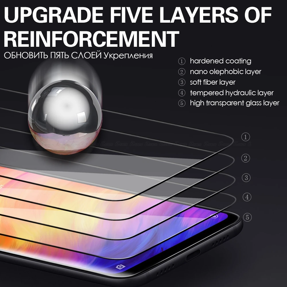 5D полное покрытие изогнутый экран протектор Закаленное стекло пленка для HuaWei Honor