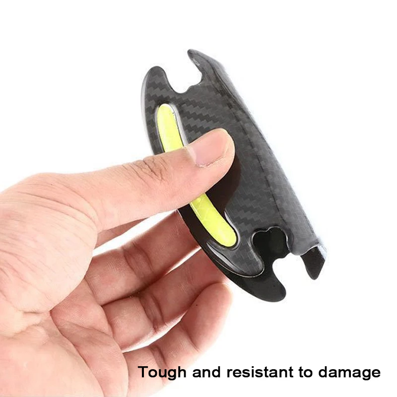 Светоотражающие наклейки 5D из углеродного волокна 4 шт. наклейка на ручку двери