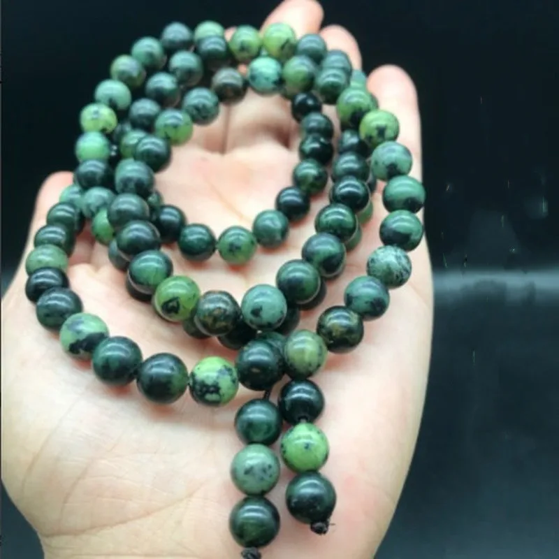 Браслет из натурального тибетского нефрита с бусинами в виде Будды