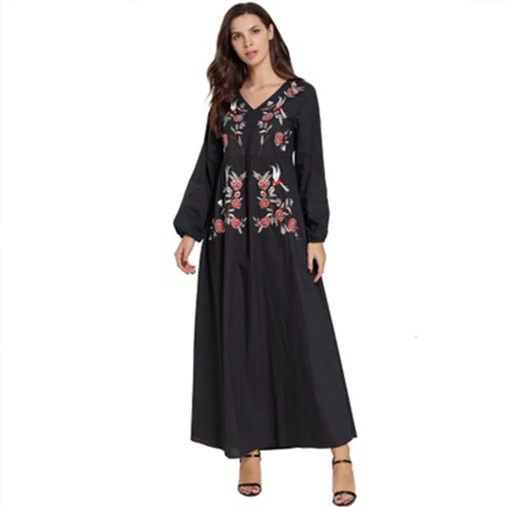 Арабское платье арабское Женский Восточный халат abaya черное мусульманское