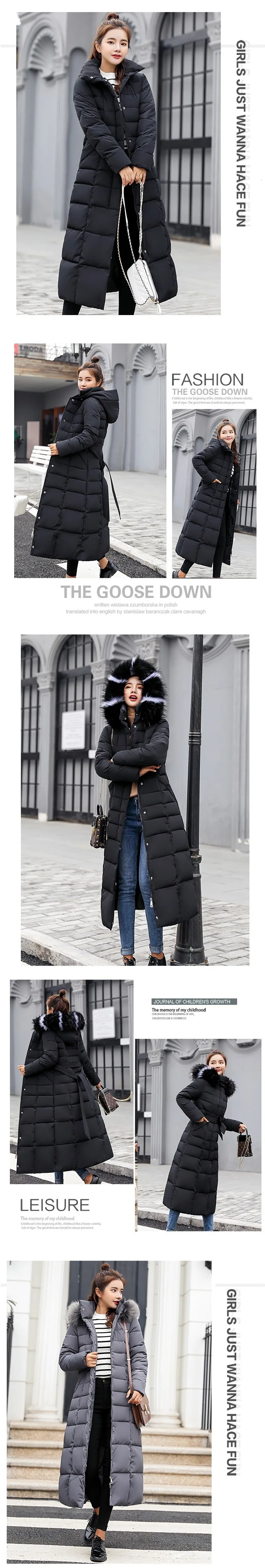 Down Coat Winter Women White-duck-down Jacket Female Parkas Long Plus-size Down-coat Slim Warm Ultra-light Down-jacket