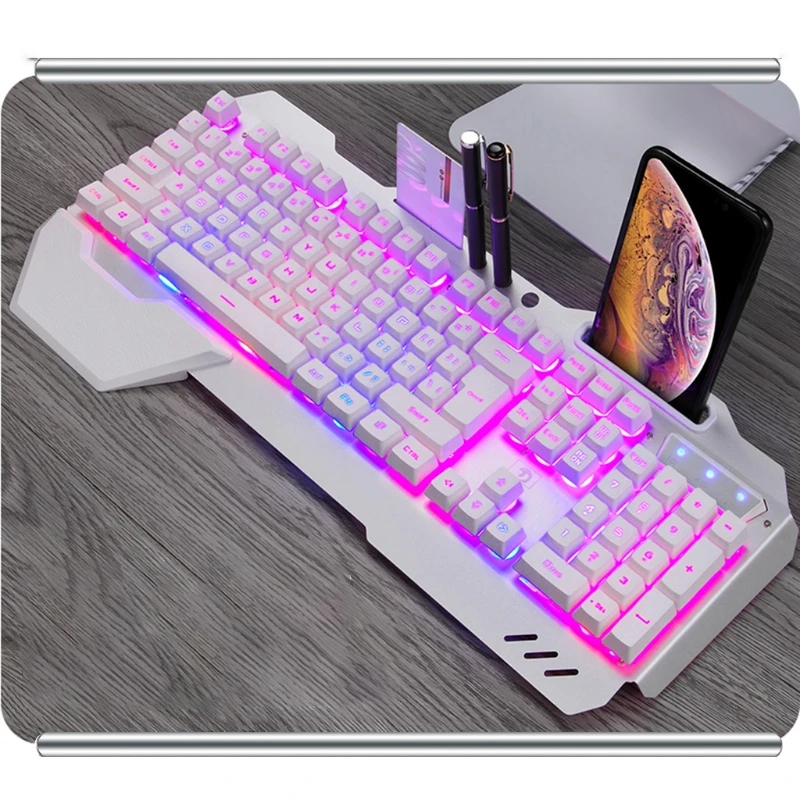 

X7AA USB Wired Gaming Keyboard Colorful LED Backlit Mechanical Keyboad Computer Laptop Luminous Keypad for Office Cybercafe