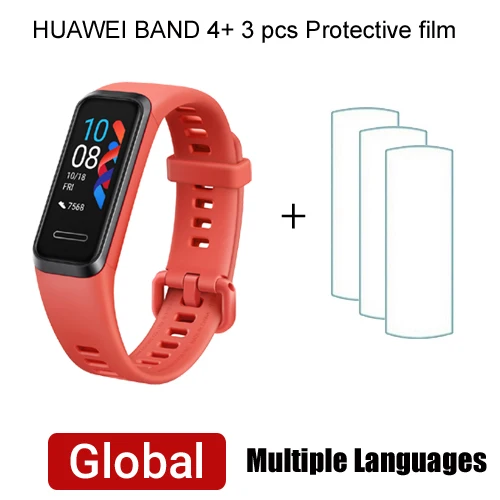 Orange add film Смарт-часы huawei Band 4, глобальная версия, Смарт-часы, пульсометр, монитор здоровья, новые часы с usb-разъемом, зарядка, защита от воды - Цвет: Orange add film