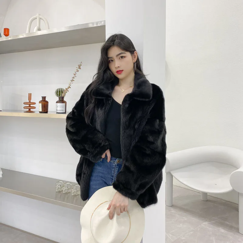 2021 Women Autumn Winter Faxu Fur Jacket Women Thick Plush Fur Warm Coat Fur Short Korean Loose Mink Coat Plus Size 3xl
