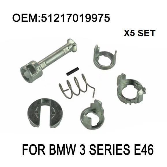 

x5 Set For BMW 3 Series E46 DOOR LOCK LOCK CYLINDER REPAIR KIT FRONT LEFT OR RIGHT OE 51217019975 New