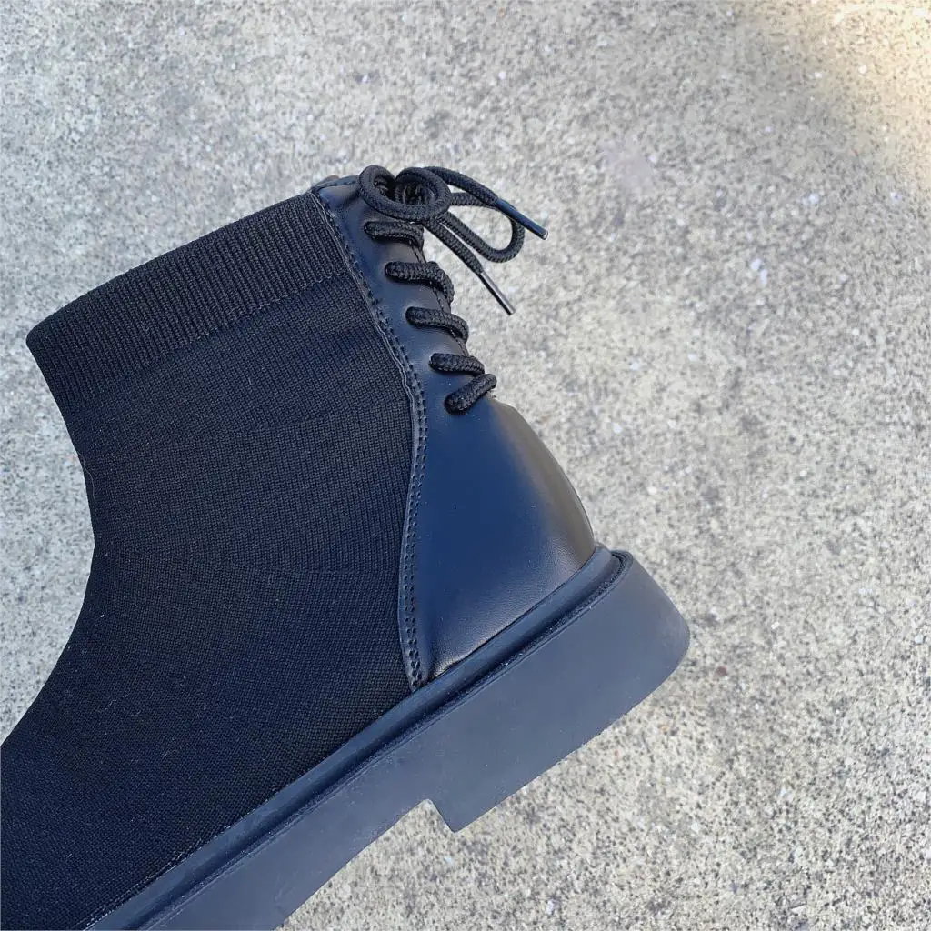 2019 Новые Модные Ботинки martin из эластичной ткани сезон осень-зима женские носки на