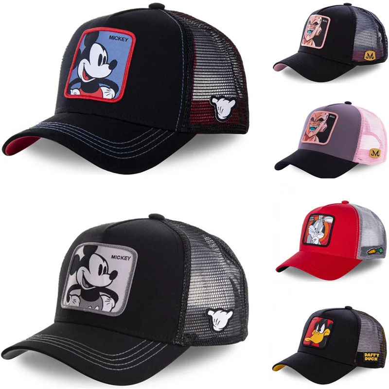 

New Brand Anime Cartoon Mickey Snapback Cotton Baseball Cap Men Women Hip Hop Dad Mesh Hat Trucker Hat Dropshipping