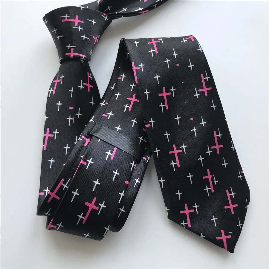 Мужской тонкий галстук 5 см галстуки пастора для церкви с Иисусом Бог