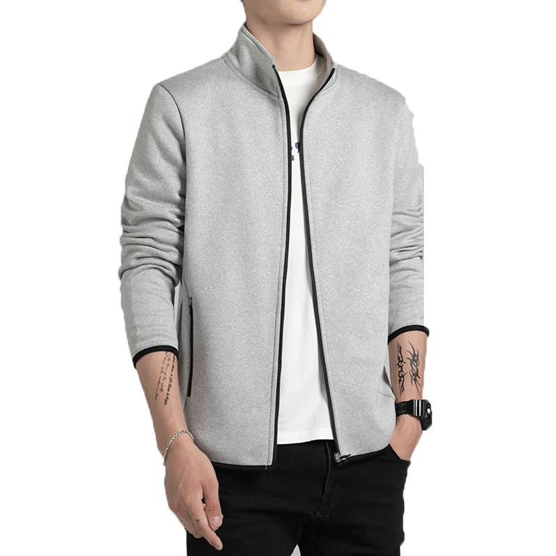 Autumn Winter Men Sweatshirt Fleece Jacket Male Cardigan Hoodies Stand Collar Sportswear Tracksuit Baseball Coat | Мужская одежда