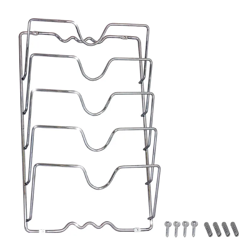 5-слойный держатель для крышек кастрюль из нержавеющей стали настенное крепление