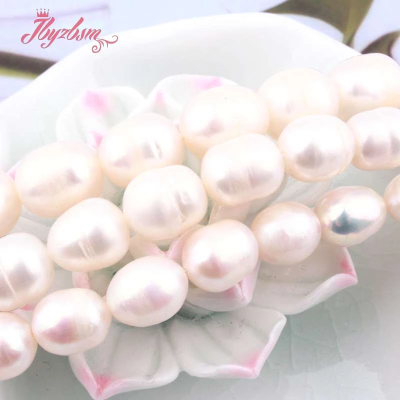 Бусины Из Натурального пресноводного жемчуга овальные белые бусины 5 6 8 9 10 мм для