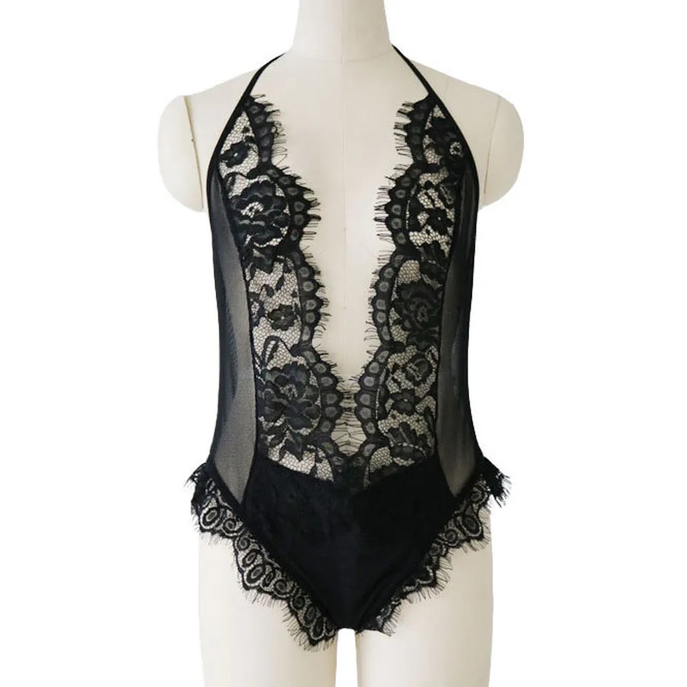 Для женщин Большие размеры бюстгальтер нижнее белье кружевное Дамское боди Bodydoll