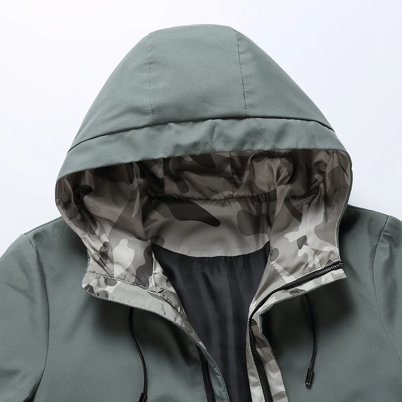 Мужская повседневная куртка с капюшоном тонкая верхняя одежда осенняя модная
