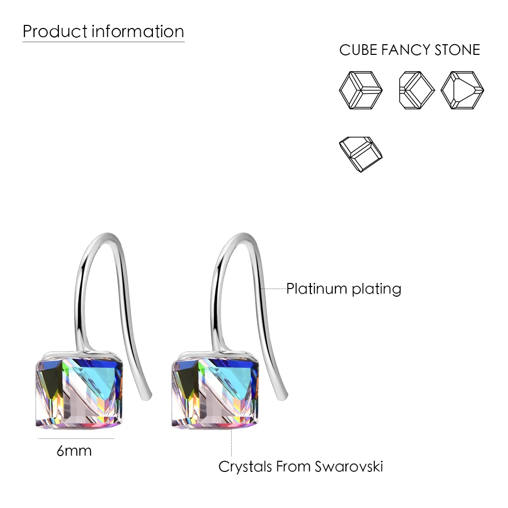 Серьги-капли с кристаллами Swarovski, новинка, модные кубические необычные серьги для пирсинга из камня, свисающие серьги для женщин, ювелирные изделия для свадебной вечеринки, подарок