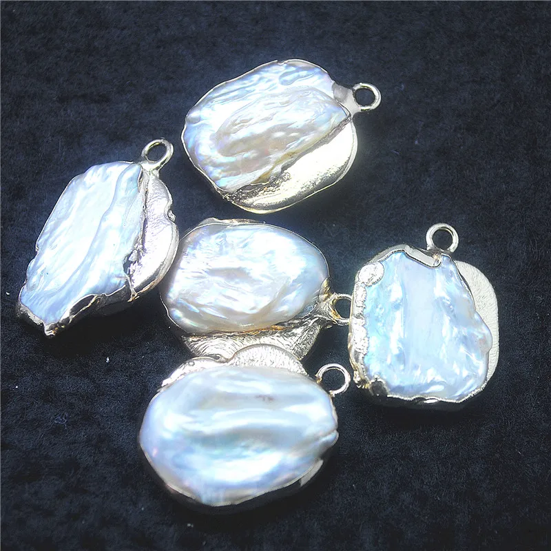 

4 шт., натуральные жемчужные соединители, пресноводные Подвески в виде ракушки, Размер 20-22 мм, для женщин, браслеты, аксессуары, модная верхня...