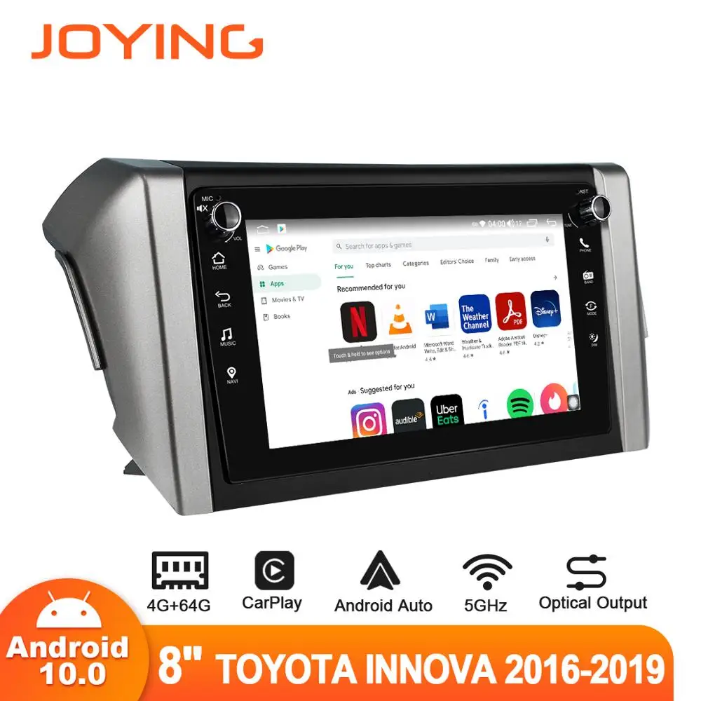 Автомобильный радиоприемник 8 дюймов Android 10 для Toyota Innova Crysta 2016 2017 2018 2019 GPS DSP SPDIF 5GWiFi